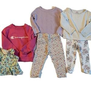 Baby Girl Bundle, 6 - Floral Leggings, Champion, Swimsuit, Long Sleeve T-Shirt